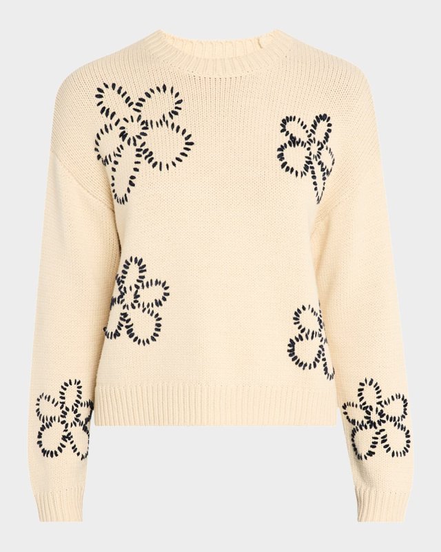 Zoey Stitched Daisy Sweater